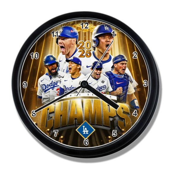 Los Angeles Dodgers MLB World Series Campions 2025 Clock NEW - Picture 1 of 4